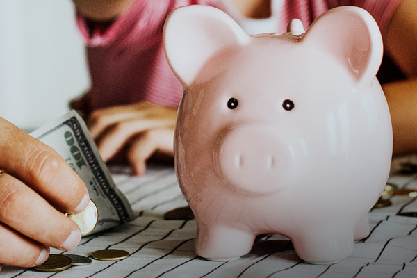 Pink piggy bank